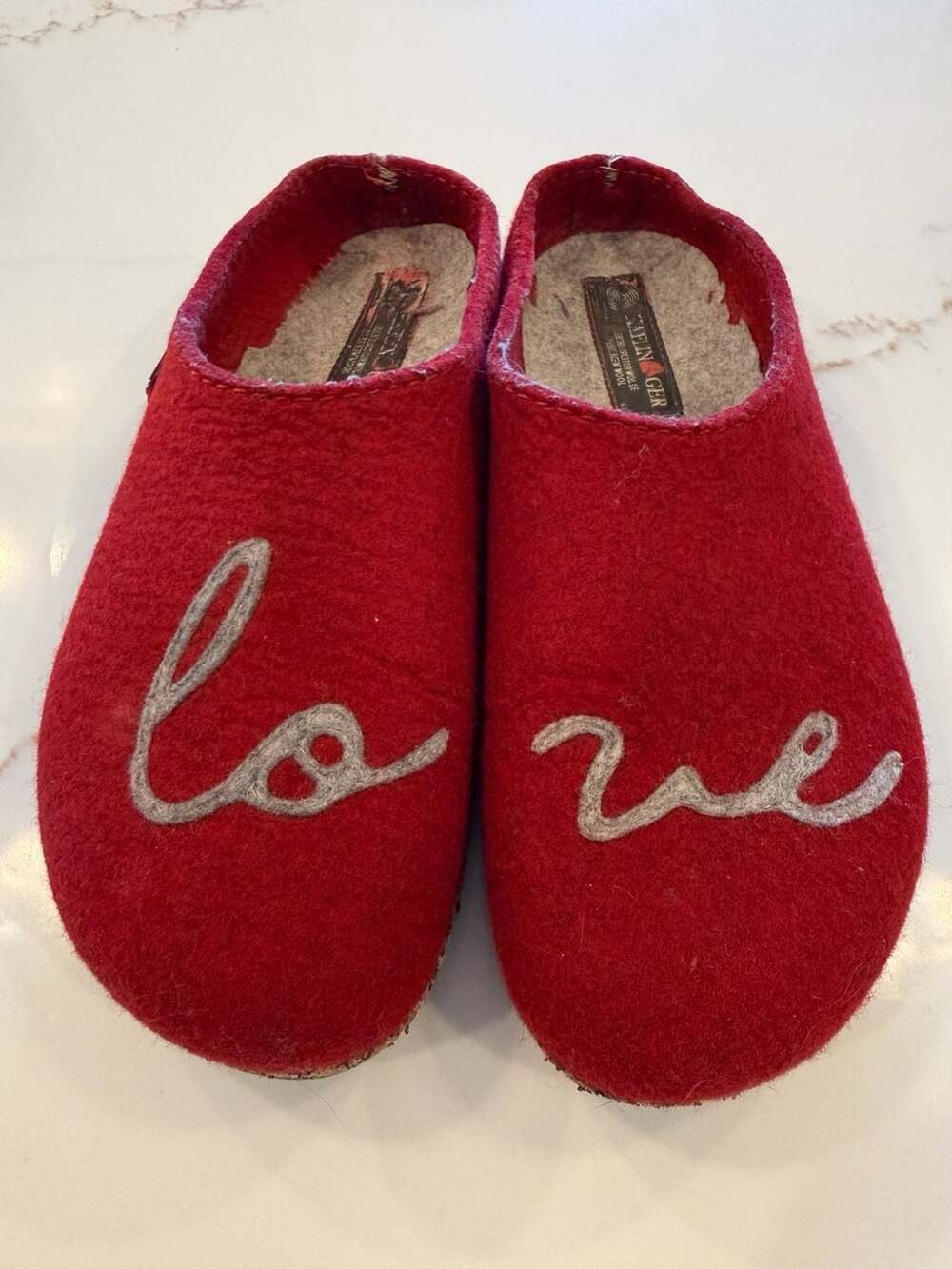 Haflinger Women's Grizzly Lovely Wool Clogs in Chilli Red